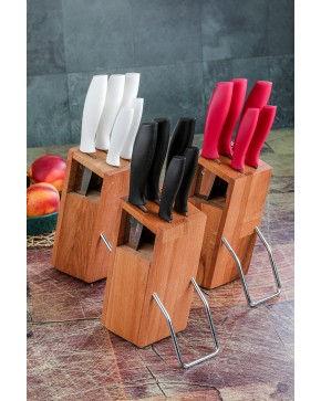 COOKER WOOD STAND 6 PCS KNIFE SET