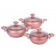 Özkent Güveç Granit 3'lü Tencere Set Rose Gold