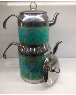 PEGASUSS JUMBO SİZE PATTERNED METAL HANDLE TEA POT