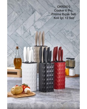 COOKER CKR-2870 6 PRÇ PRISM LÜX KNIFE SET