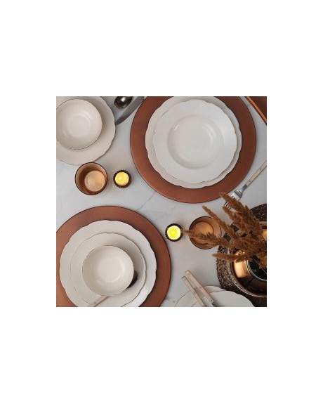 KÜTAHYA PORSELEN 24 PARÇA BONE OLYMPOS YEMEK SETİ