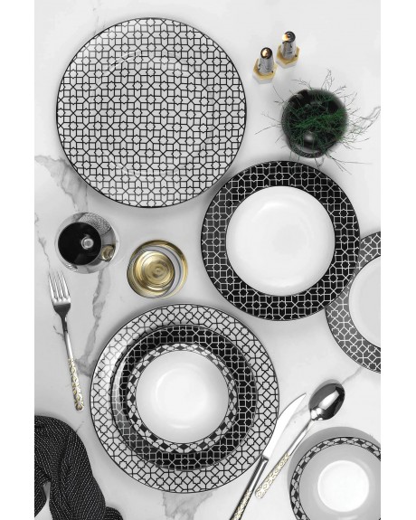 KÜTAHYA PORSELEN 24 PARÇA DESENLİ YEMEK SETİ