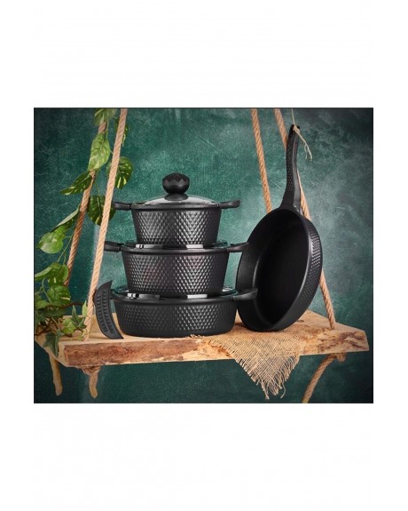 AMBOSS KUVARS 7'Lİ DÖKÜM TENCERE SETİ