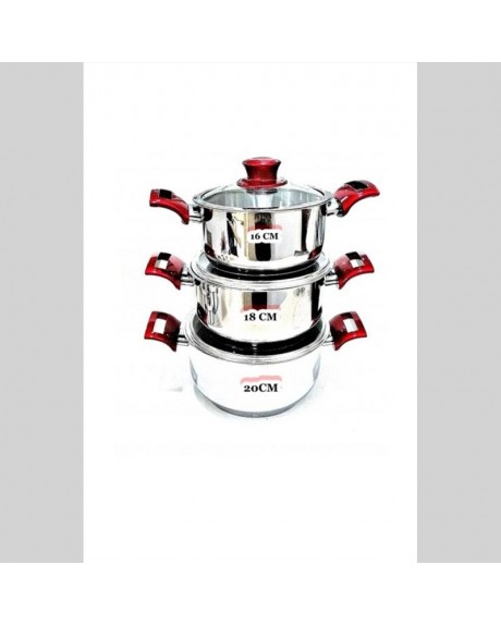 SOLE MELİSA ÇELİK GÜVEÇ CAM KAPAK  TENCERE SETİ